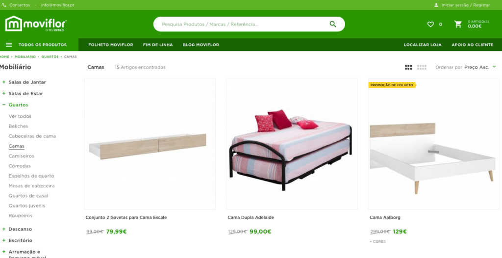 Moviflor is a Portuguese furniture store where the prices are cheap