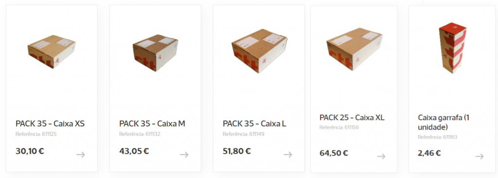 how much do international shipping boxes cost in portugal