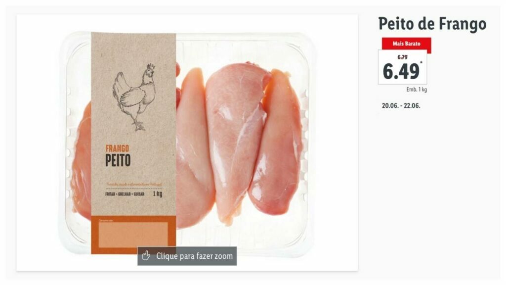 how much does chicken breast cost in Lidl in Portugal