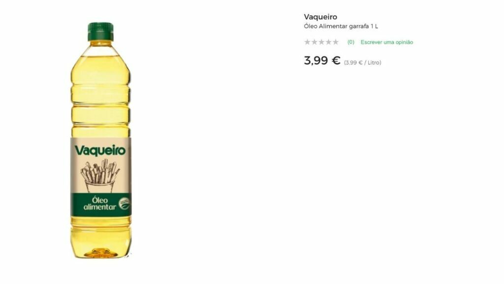 how much does cooking oil cost at El Corte Ingles in Portugal