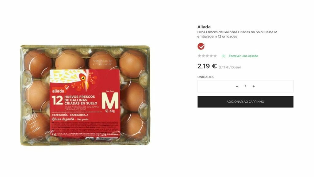 what is the price of eggs at El Corte Ingles in Portugal