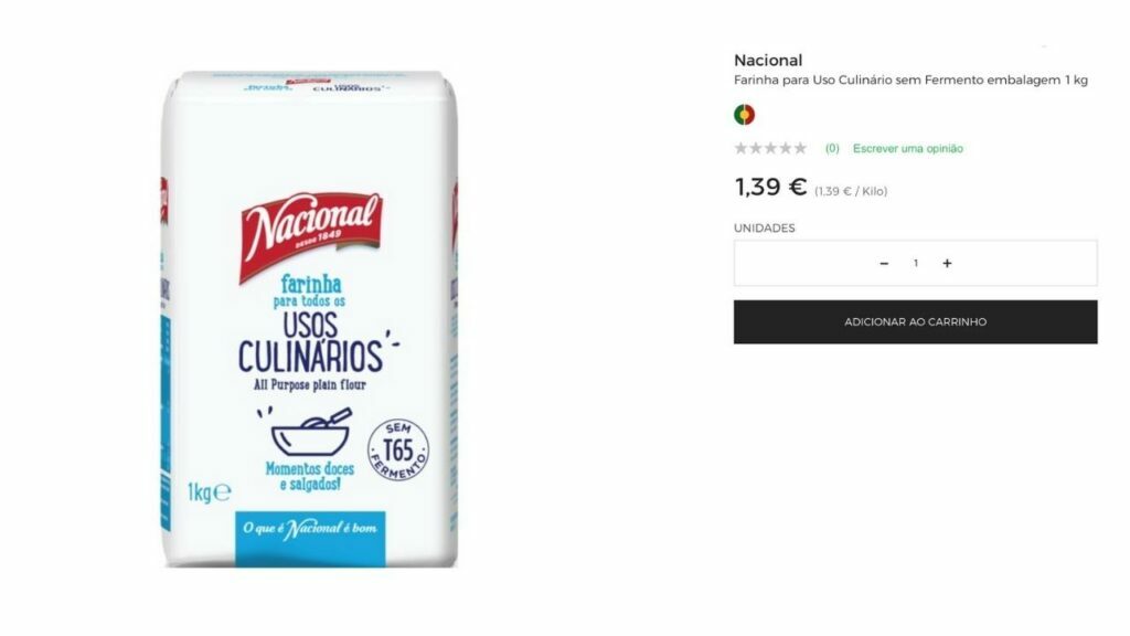 how much does flour cost at El Corte Ingles in Portugal