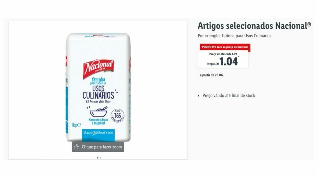 how much does flour cost at Lidl in Portugal