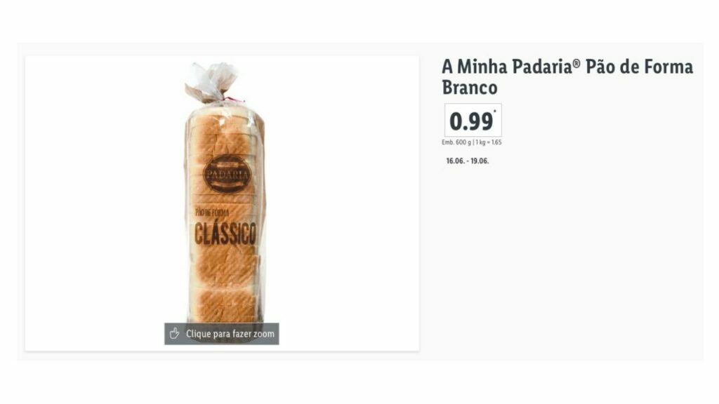 What is the price of sliced bread in Portugal